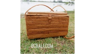 natural ethnic design grass ata handwoven square bag handmade bali
